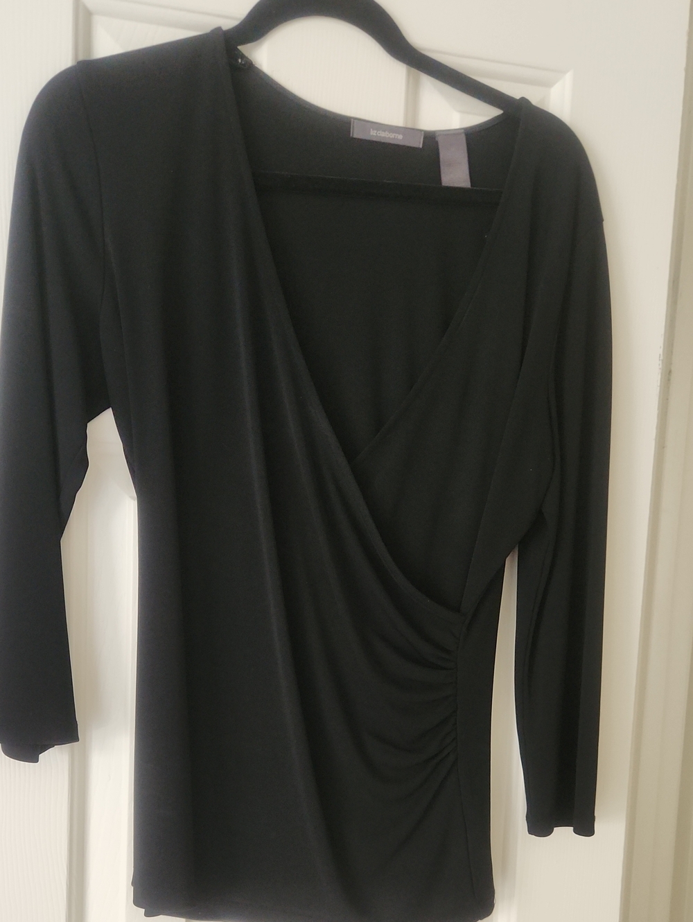 Liz Claiborne Black Top with Low Vneck